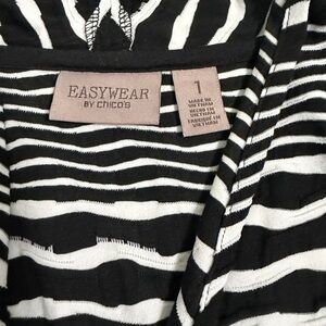 Chico's Easywear Black and White Striped Camisole Top